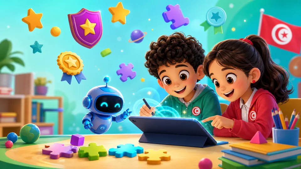 تلاميذ يلعبون ألعاباً تعليمية ذكية
